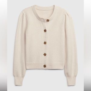 NWT Gap CashSoft Puff Sleeve Cardigan (XL) Chino Beige